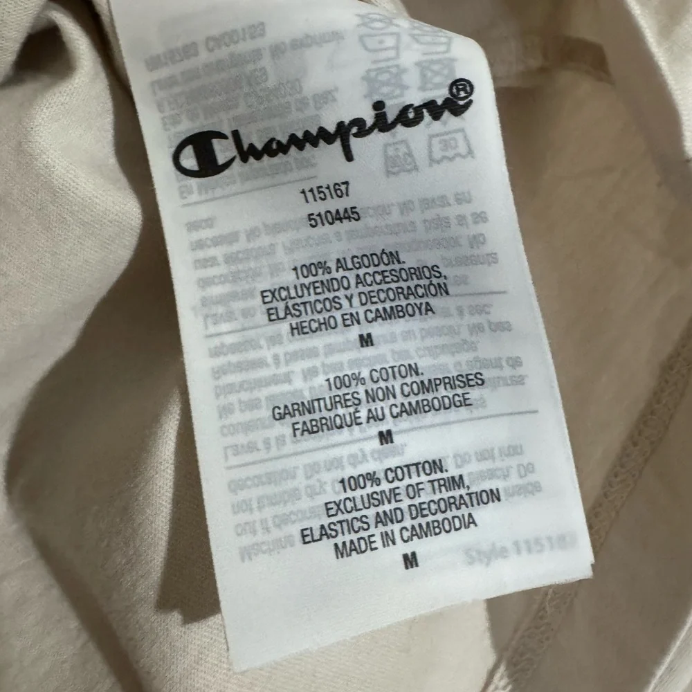 Champion Medium Cream V-Neck T-Shirt - Picture 5 of 5